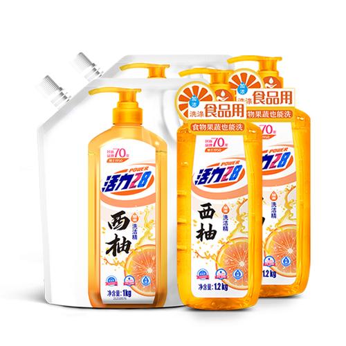 2kg*2瓶+1kg*2袋>西柚萃取精华,食品级洗洁精,高密度小分子,创新加浓